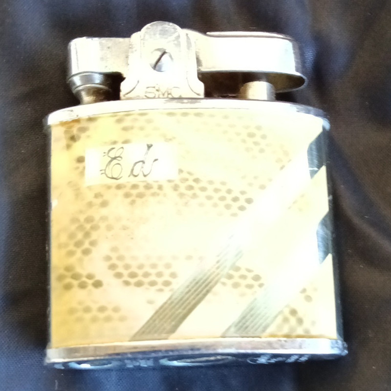 EC Silver Metal Pocket Cigarette Lighter w/ Engraved Initials "E C"