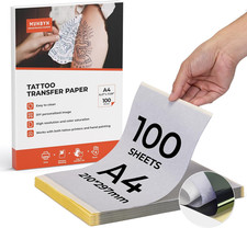 Tattoo Transfer Paper 100 Sheets, A4 Size Tattoo Stencil Paper, 4-Layer Stencil
