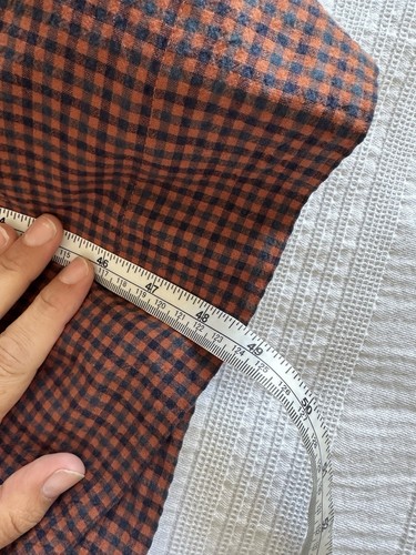 Toast Brick Red Brown Navy Check Edwardian Collar Midi Dress Size 14 Pockets - Picture 16 of 19