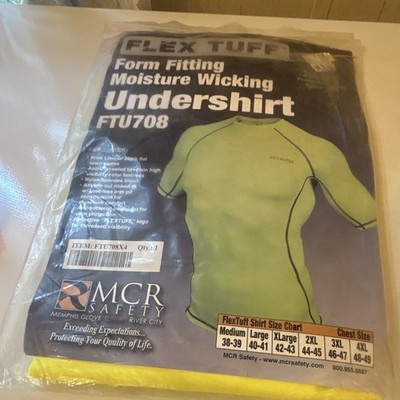MCR Safety Flex Tuff FTU708X4 Moisture Wicking Undershirt Yellow 4xl