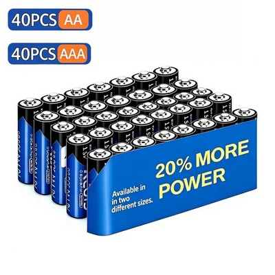 40-Pack AA /AAA High-Performance Carbon Batteries 1.5 Volt Durable high capacity