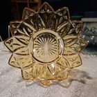 Vintage Federal Glass Petal Bowl  6" Yellow/ Amber A3