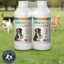 Durvet Wormeze Liquid Wormer 8 oz. Cats Dogs Puppies Kittens Roundworm 2PCK