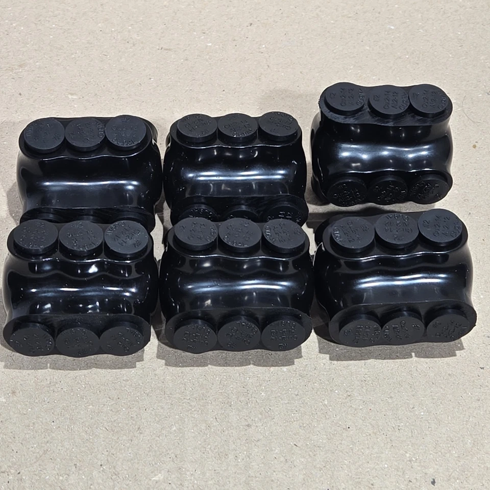 Pack of 6, 3 Port Insulated Multi-Tap Wire Connector 2-14 AWG Dual Entry, 600V. - Image 2 of 4