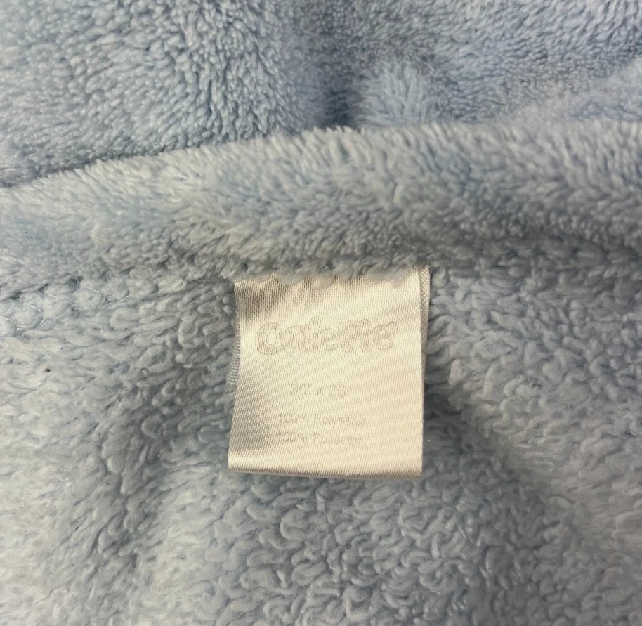 Cutie Pie Blue Dinosaur Baby Blanket Green Longneck Security Lovey Fleece Boy - Image 3 of 3