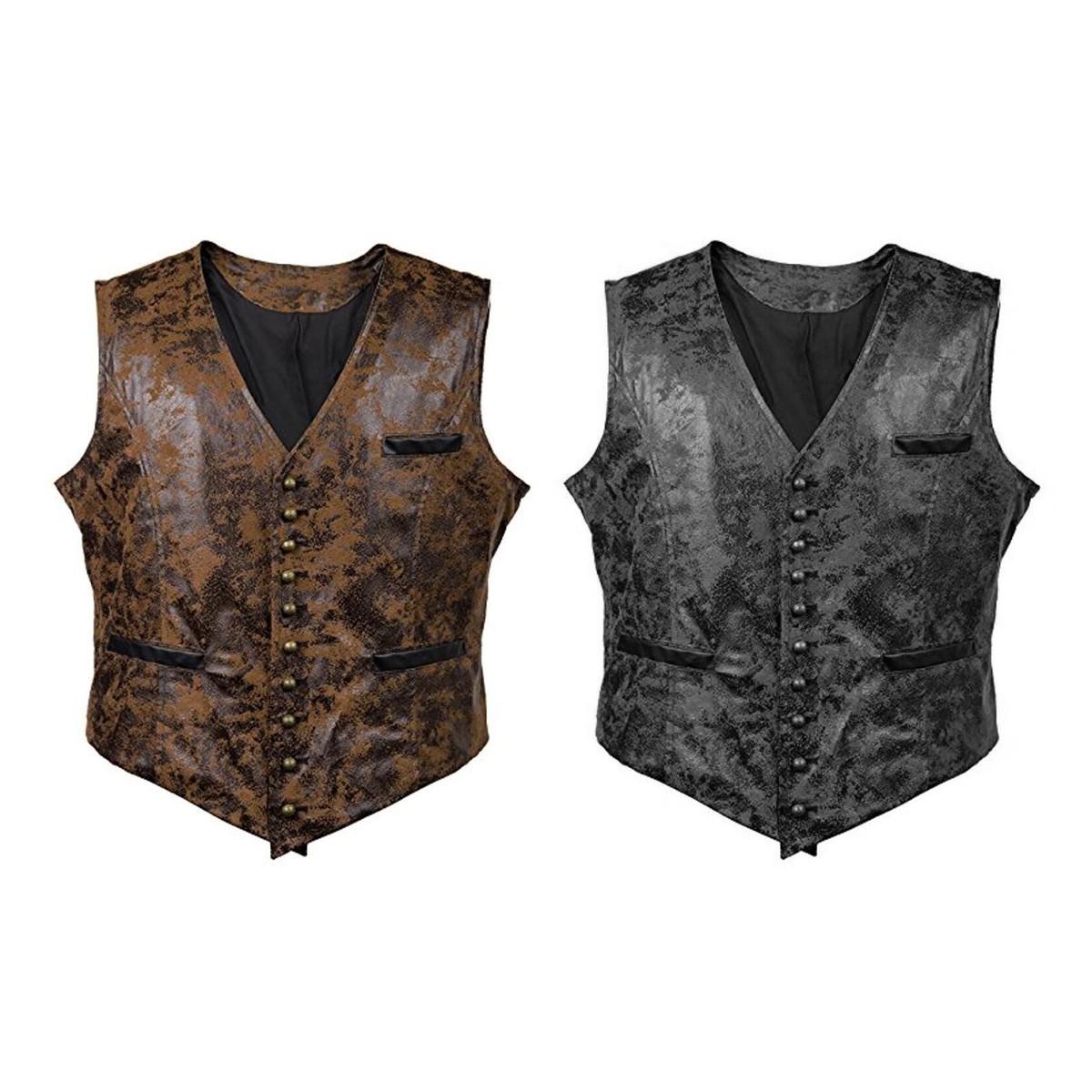 leather dress vest for men COOFANDY Men's Suede Leather Vest Cowboy Western Waistcoat Casual Slim Fit Suit Vest Black S