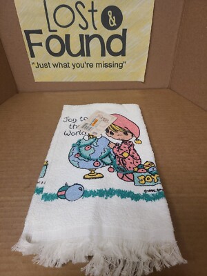 1990 Precious Moments HOLIDAY CHRISTMAS Kitchen Towel Joy to the World