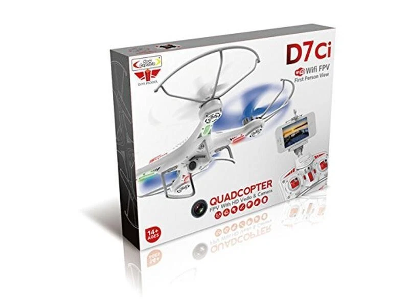 Drohne Quad-Copter D7Ci 2.4G 5-Kanal mit Gyro + Kamera, WiFi (Weiss) - Bild 4 von 4
