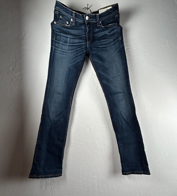 Rag & Bone Womens Hampstead Wash Denim Low-Rise Cigarette Jeans Size 28  Blue