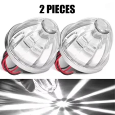 1/2x White LED Side Marker Clearance Big Watermelon Lights Signal Truck Trailer