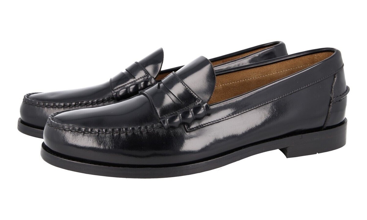 PRADA MAN'S BRUSHED LEATHER LOFER SHOES. SIZE US 12 / PRADA PRADA MAN'S BRUSHED LEATHER LOFER SHOES. SIZE US 12 / PRADA