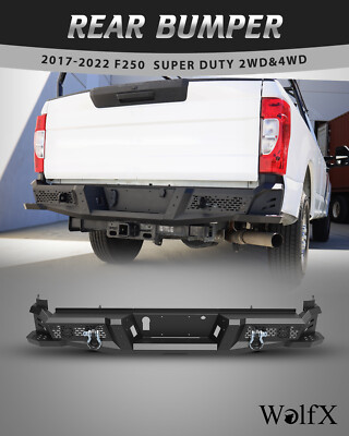 Off-Road Steel Rear Bumper for 2017-2026 Ford F-250 F350 Super Duty w/LED Lights