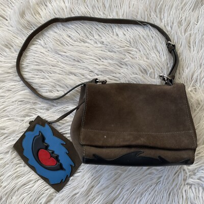 Phillip Lim Ames Leather Paneled Green Suede Shoulder Crossbody Pouch  Bag