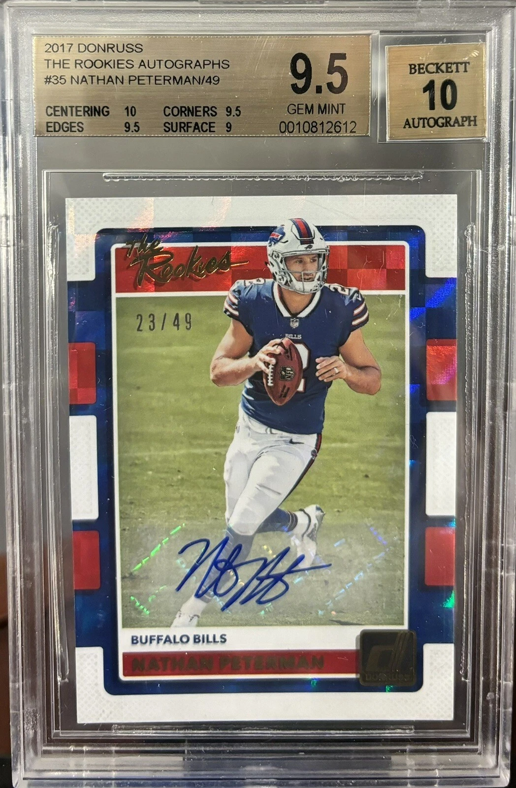 Nathan Peterman Panini Donruss Optic the Rookies #35 Green