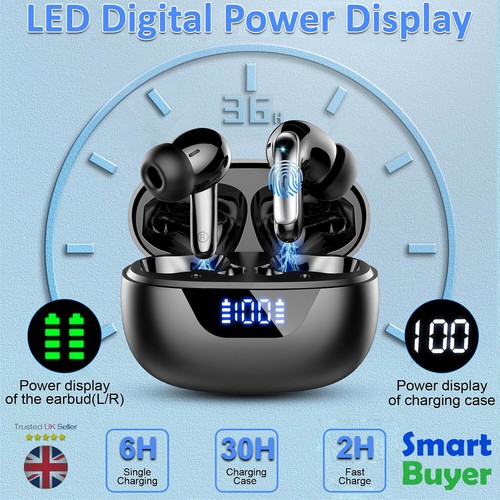 Bluetooth 5.3 Wireless Earbuds Earphones In-Ear pods 4 ENC Noise Cancelling Mic - Picture 2 of 6