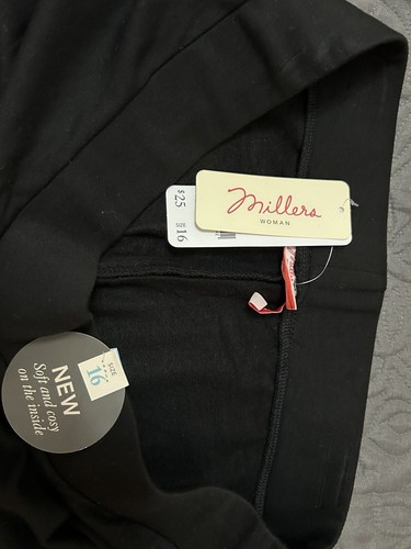 Millers Women's Size 16 Black Leggings Cosy Regular Length - Brand New With Tags - Picture 5 of 5