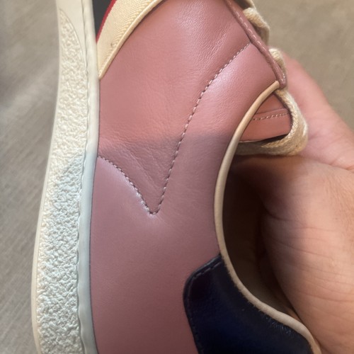 Zapatillas bajas Gucci de cuero rosa Ace Gucci a rayas talla 38 - Imagen 9 de 11