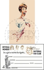 CAROL BURNETT NATIONAL FAN CLUB MEMBERSHIP CARD - FANTASY CARD