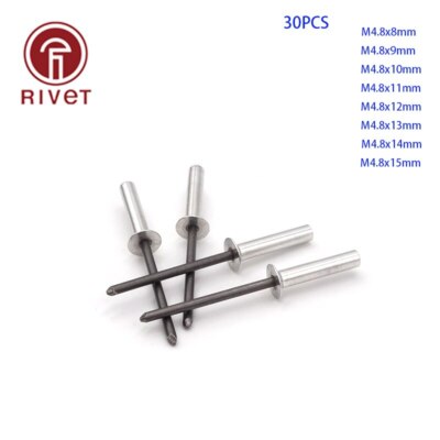 DIN 15974 30PCS M4.8 Countersunk Head Closed End Blind Rivet Sealed Blind Rivet 