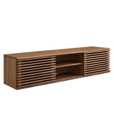 Modway Furniture Render 60'' Wall-Mount Console TV Stand, Walnut - EEI-4267-WAL