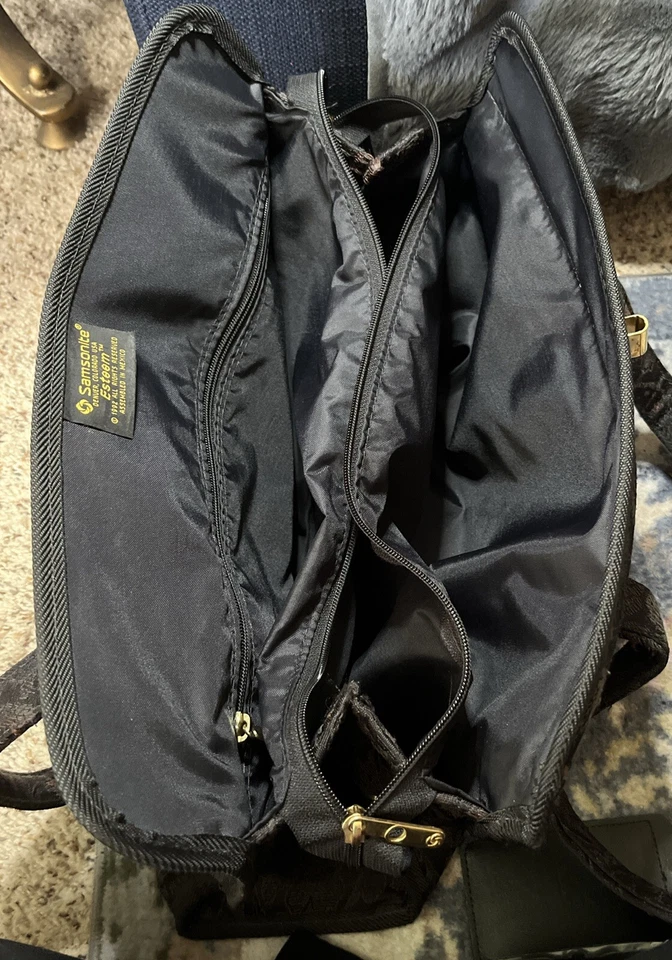 Дорожная сумка Samsonite Esteem 1992 гобелен с цветочным рисунком винтажная золотая фурнитура - Изображение 4 из 4