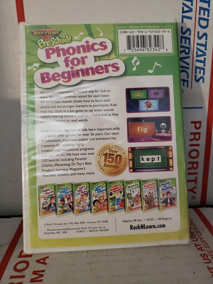 New Sealed Rock N Learn: Phonics for Beginners (DVD, 2013) ~ #188 ...
