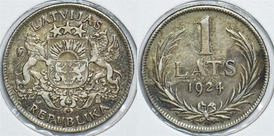 Latvia 1924 1 Lats Lion animal 198341 combine shipping