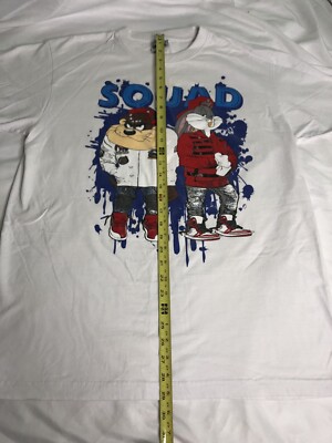T-shirt Vintage Space Jam Des Années 90 – Looney Tunes (Bugs Bunny, Taz, Daffy) Taille M