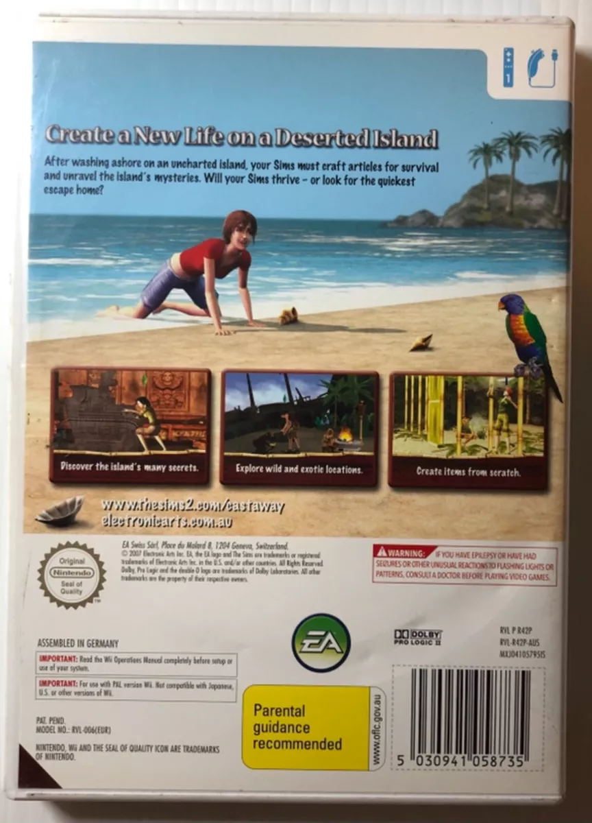 The Sims 2: Castaway Nintendo Wii Video Game FREE P&P