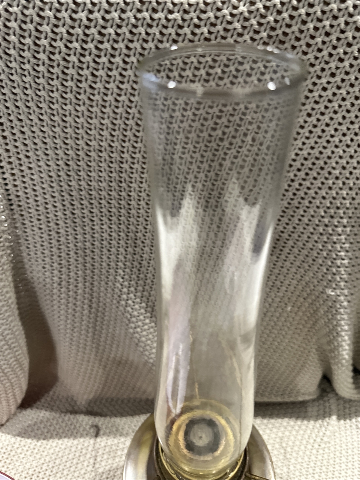 Vintage Brass Toned Aladdin No 23 Oil Lamp With A Nice Chimney & Red Glass Shade eBay