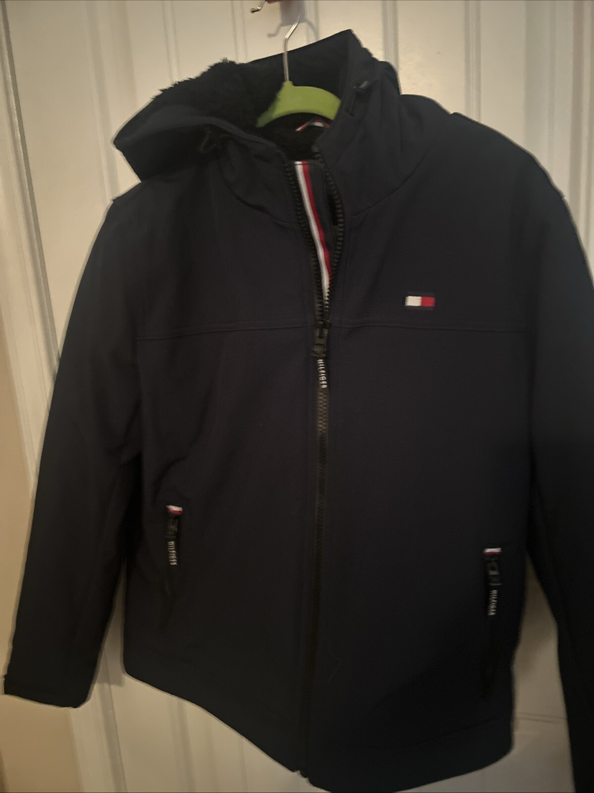 Tommy Hilfiger Men's Navy Blue Essential Windbreaker Hoodie M