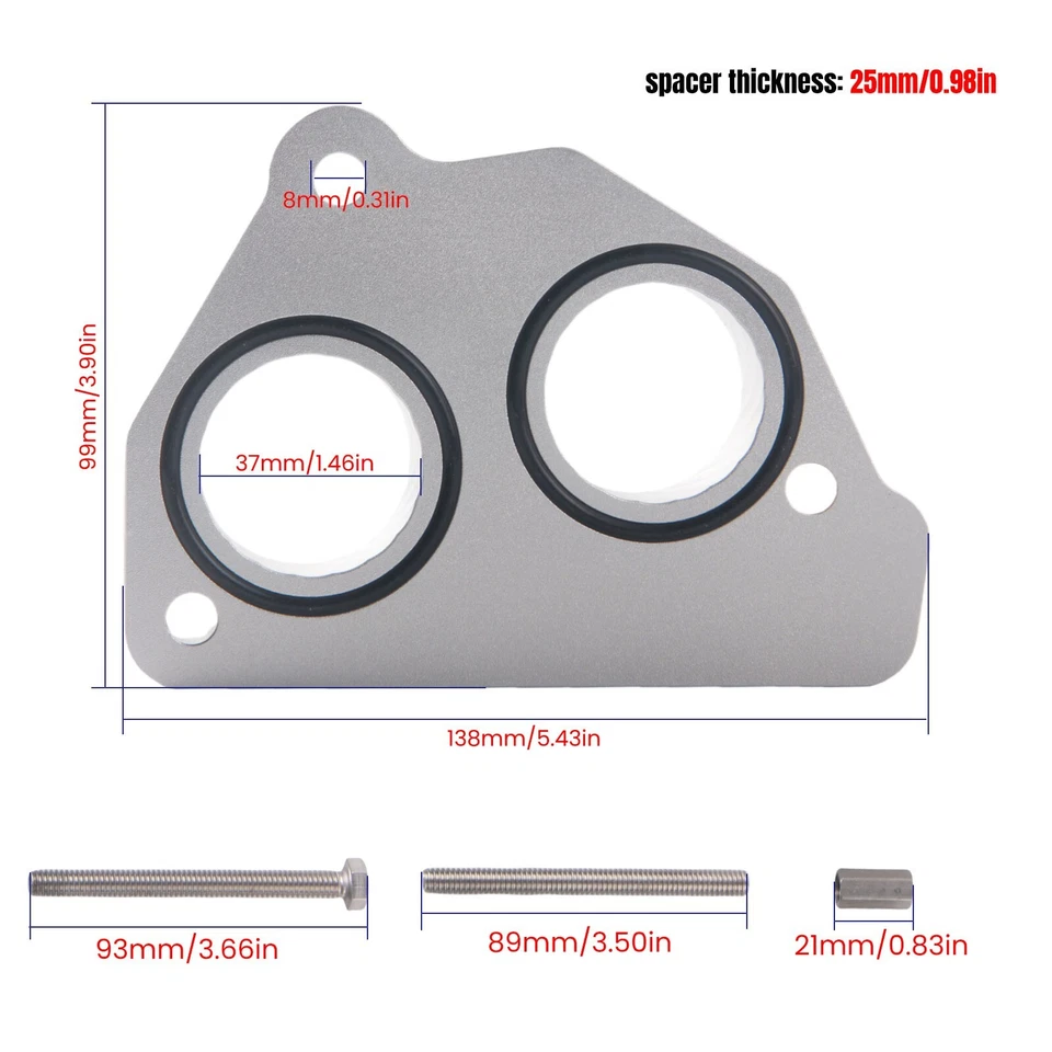 for GMC C1500 C2500 C3500 4.3L 5.0L 5.7L 1988-1995 Throttle Body Spacer Kit New Foto 4 de 4