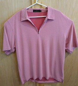 BUGATCHI UOMO MEN'S Size XL Pink POLO 1/4 Zip Short Sleeve Golf Active Shirt | eBay
