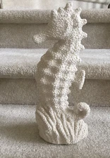 Royal Haeger 14 1/2" Popcorn Texture Cream Sea Horse Nautical Decor FREE SHIP