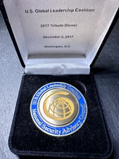 2017 US GLOBAL LEADERSHIP COALITION NATIONAL SECURITY 1.75" CHALLENGE COIN, CASE