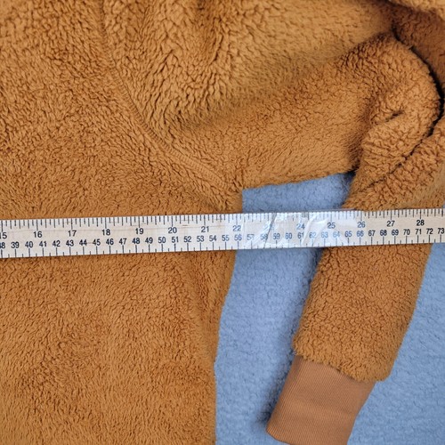 Athleta Girl Sherpa Hoodie Pullover Burnt Orange Thumbholes Size Medium Pockets - Picture 5 of 6