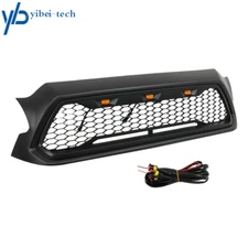 Matte Black Front Grille Bumper Grill W/ LED lights For 2012-2015 Toyota Tacoma