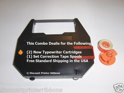 Combo Deal Olympia Carrera DE Luxe MD Typewriter Ribbon / Correction Spool