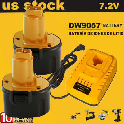 replace For Dewalt DW9057 7.2V NiMH Battery / Charger DW920 DE9057 DE9085 DC011