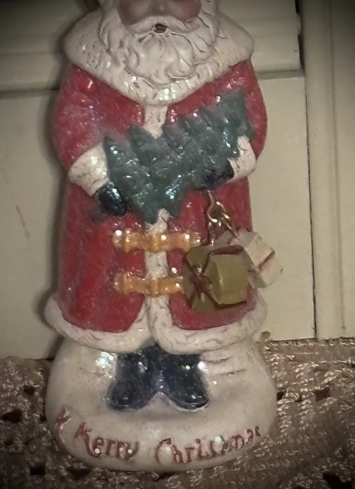 Old World Father Christmas At Home America Santa Claus Mica Sparkle Ornament - Image 3 of 4