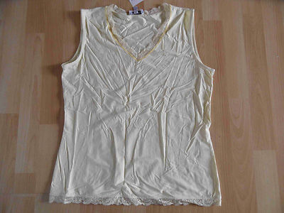 Peter Hahn beautiful top with lace delicate yellow size 40 new ZC1