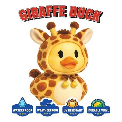 Cute Duck as Giraffe Decal Rubber Duck Sticker Kawaii sport Car Laptop