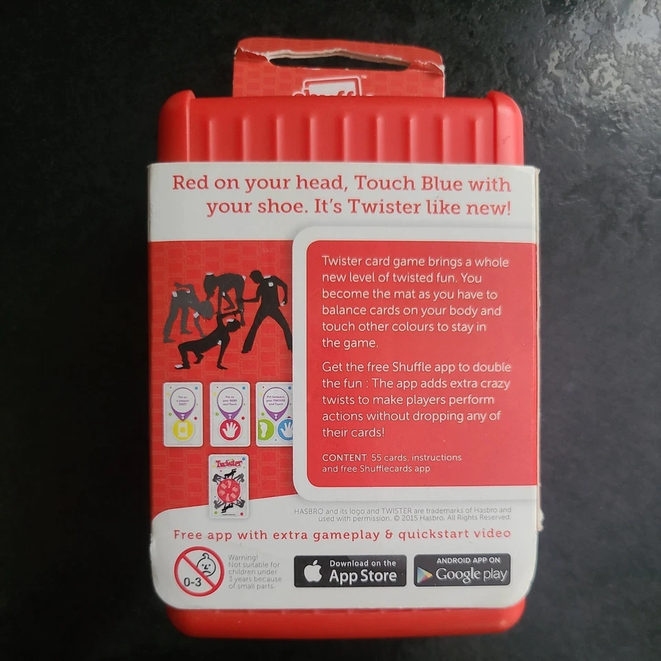 Hasbro - Shuffle - Twister - Red Box - Travel Family game -  2015 - COMPLETE VGC - Image 3 of 4