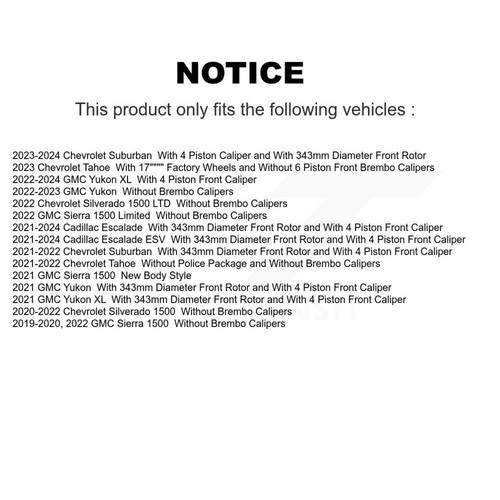 AmeriBRAKES KNF-100854 4-Wheel Set Brake Pad Sets Front & Rear for Chevy Tahoe - Picture 2 of 12