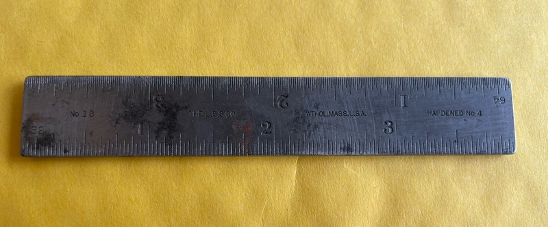 The L.S.S. Co. Athol Mass USA No. 13 Hardened 4in Ruler