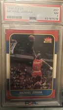 1986 Fleer Michael Jordan #57 Rookie Card PSA 7 “The Holy Grail” &FREE SHIPPING!. rookie card picture