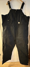Men's Carhartt Loose Fit Duck Insulated Bib Overalls Black 3XL
