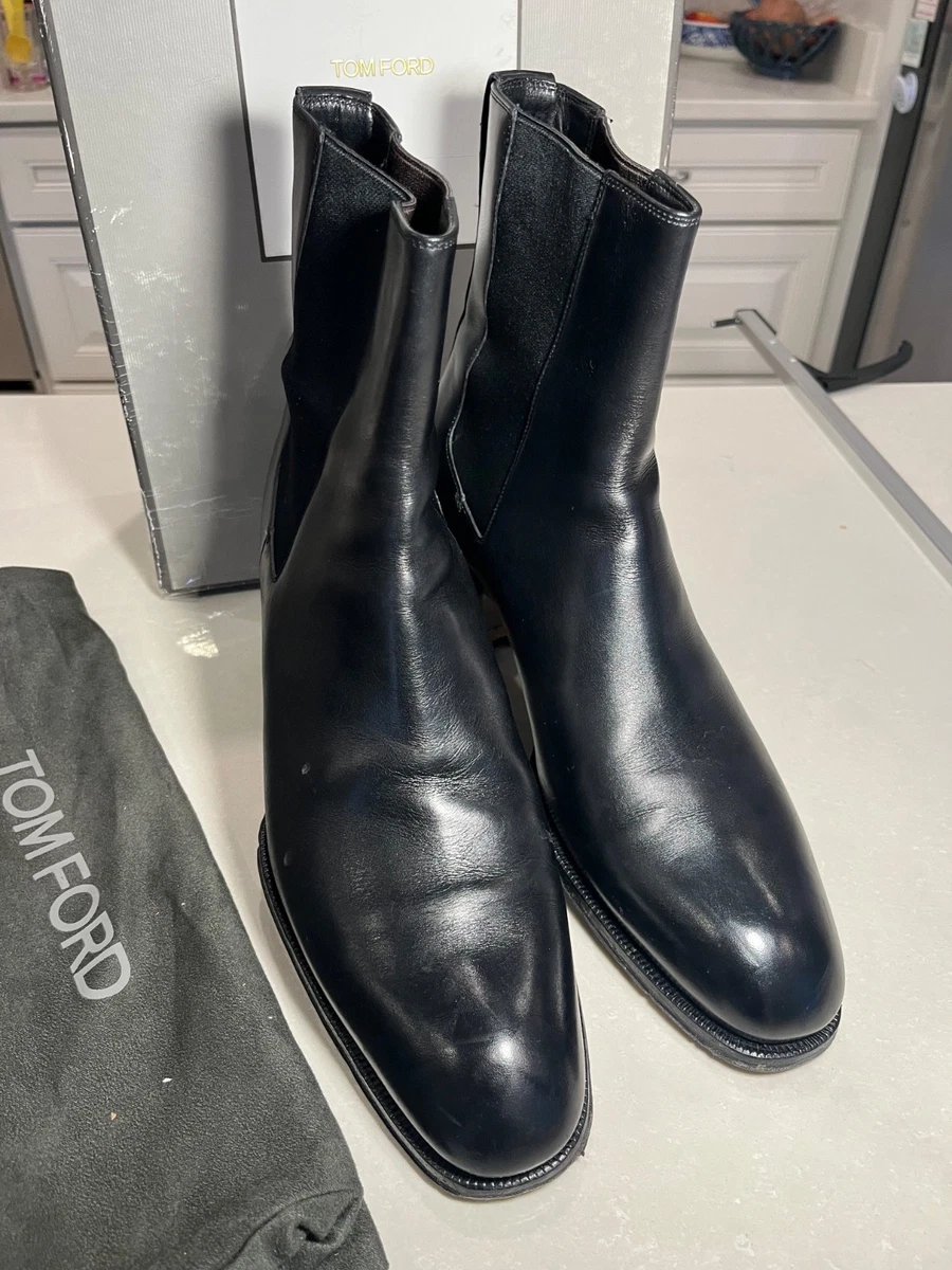 Tom Ford Elkan Black Leather Chelsea Boots Made In Italy Size 10.5M Tom Ford Elkan | eBay main image 4