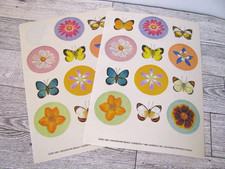 Vintage Current Stickers 2 Sheets Butterflies and Flowers 1981 Current Inc.