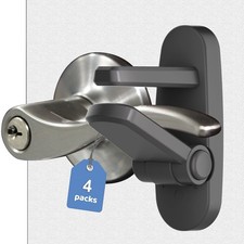 Childproof Door Lever Lock Baby safety locks for doors 4 Pack Improved door...